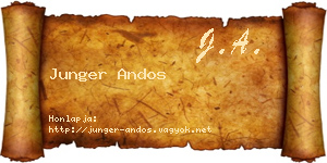 Junger Andos névjegykártya
